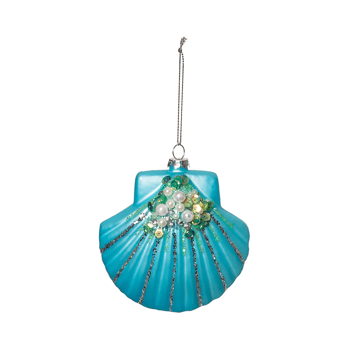 Scallop Shell Glass Ornament