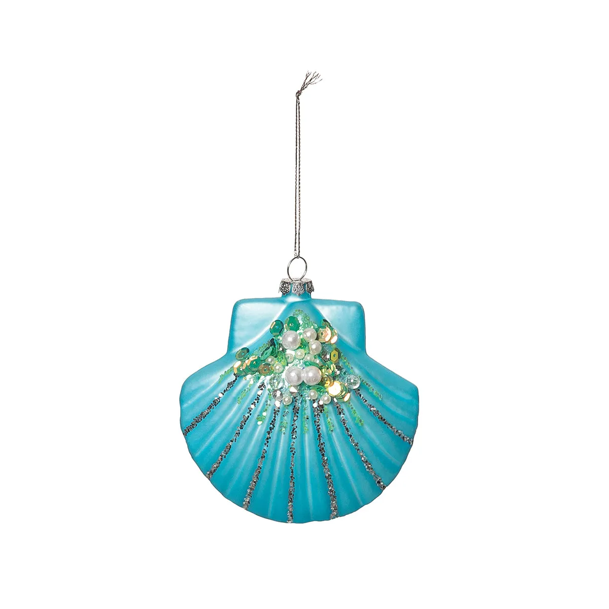 Scallop Shell Glass Ornament