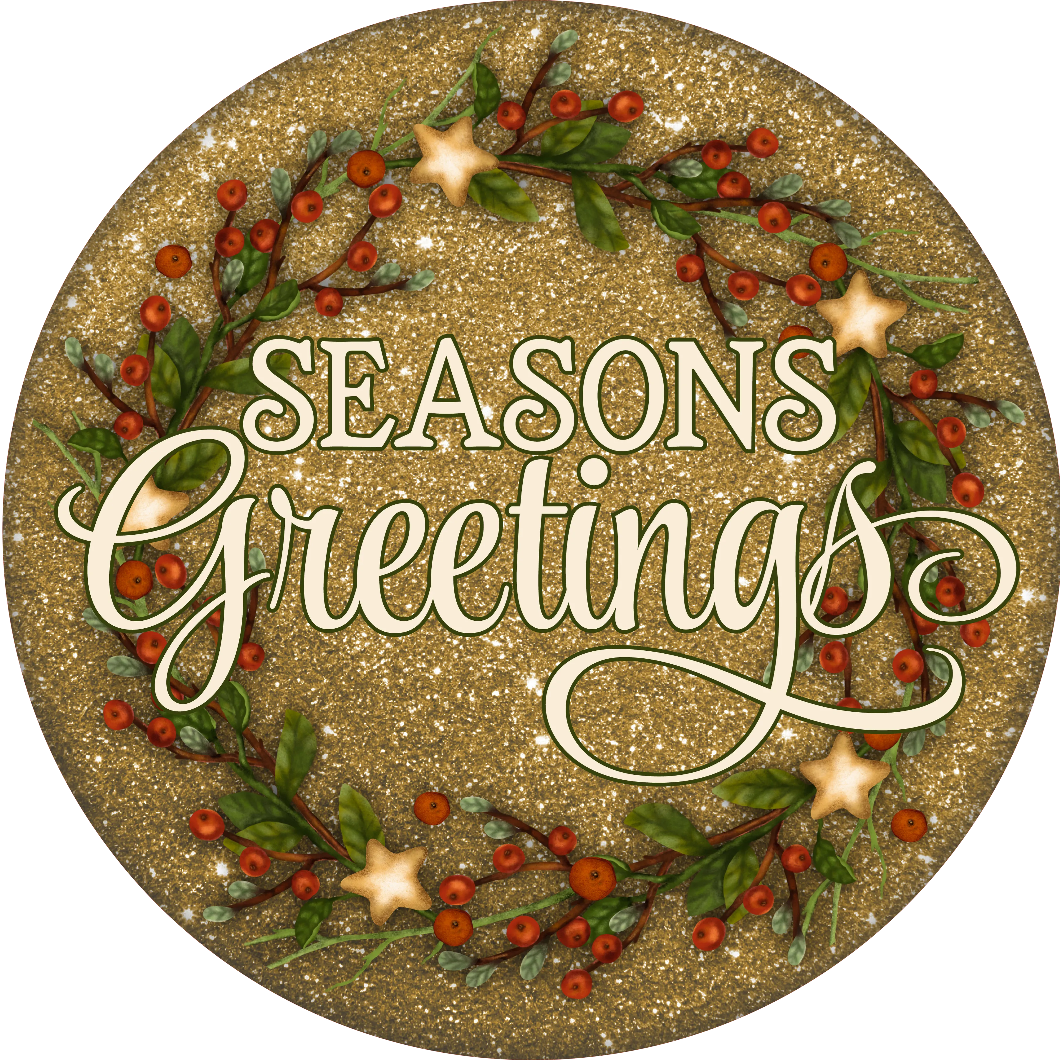 Seasons Greetings, Holiday Sign Christmas Sign, Wreath Sign, Wreath Center