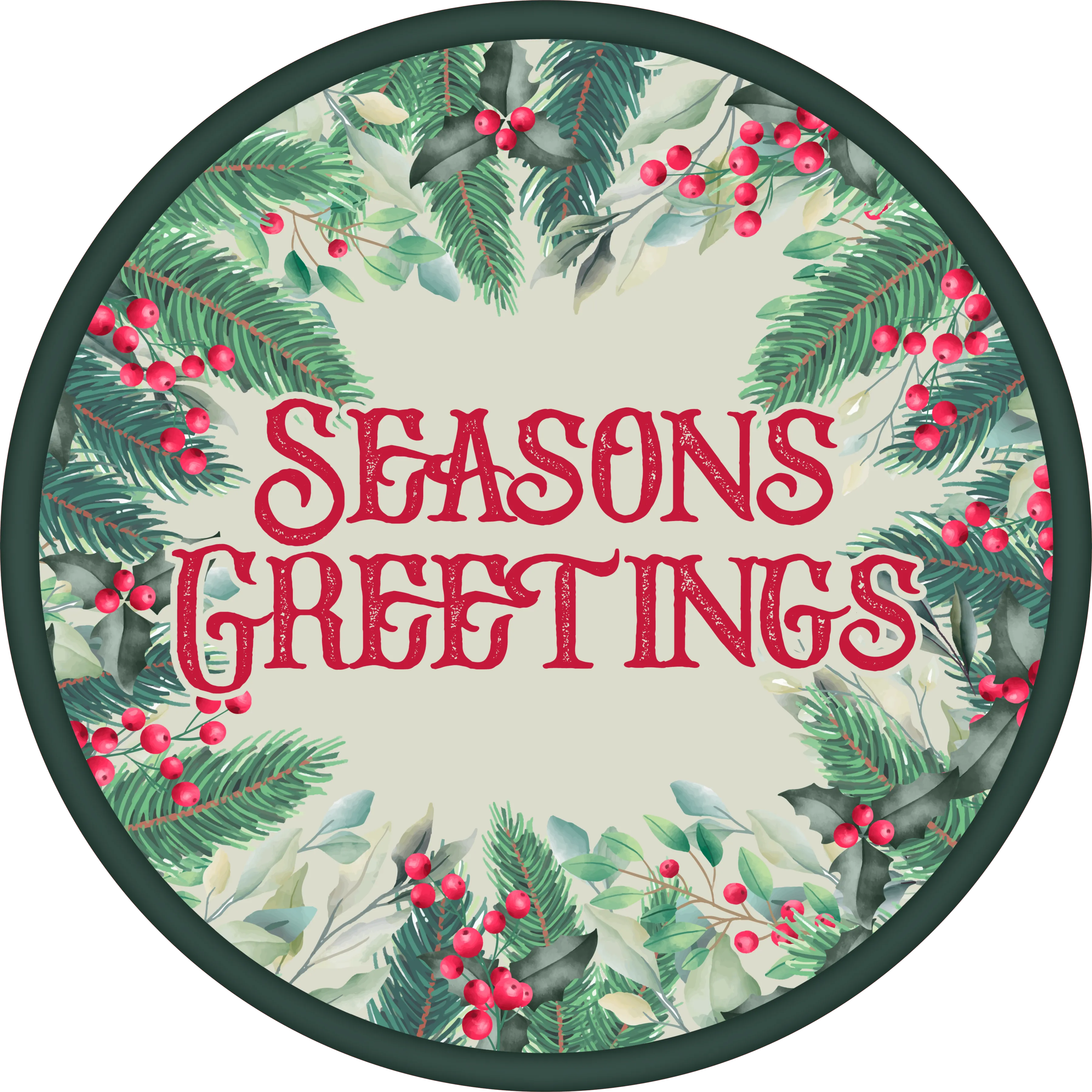 Seasons Greetings Sign, Holiday Sign Christmas Sign, Wreath Sign, Wreath Center