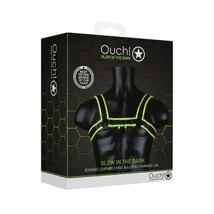 Shots Ouch Chest Bulldog Harness - Glow in the Dark L/XL