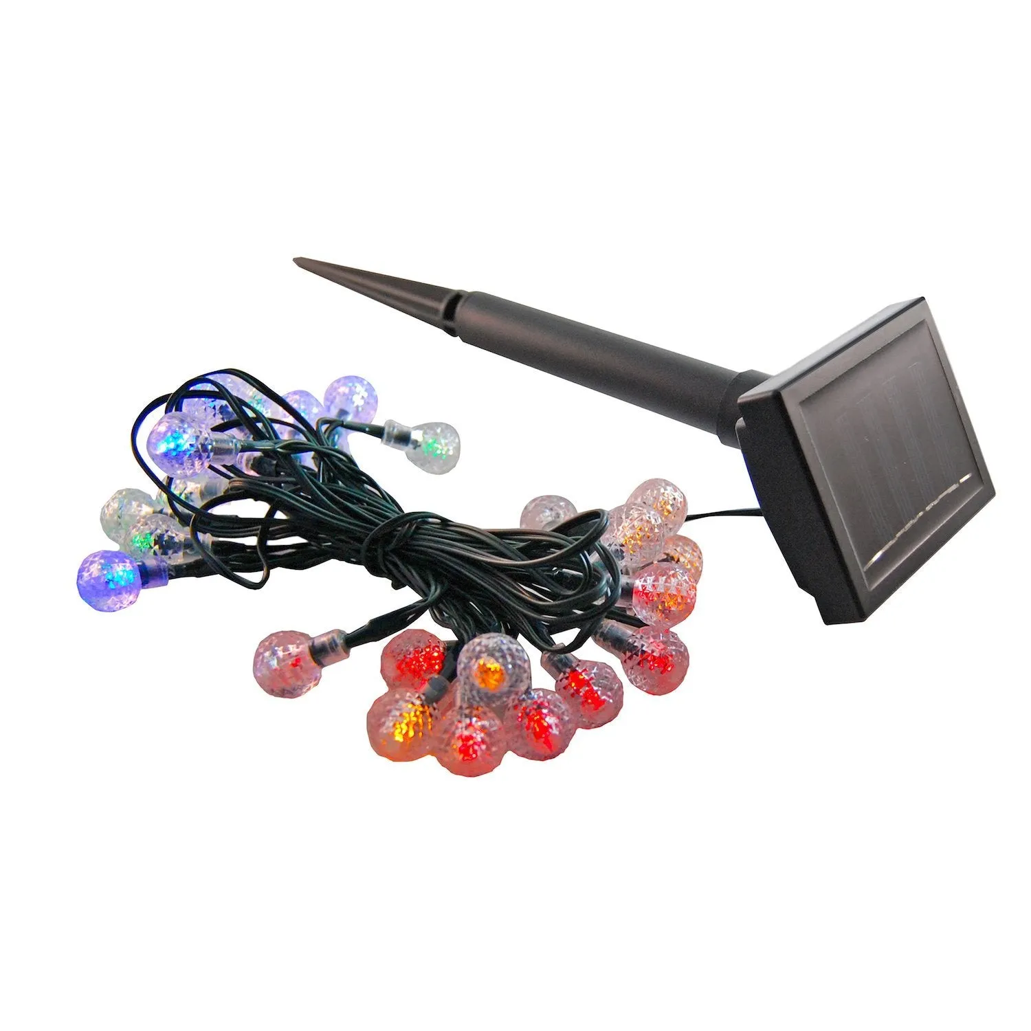 Solar Powered String Lights with Faceted Balls