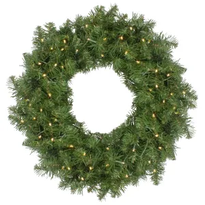 valiant Pre-Lit Whitmire Pine Artificial Christmas Wreath - 24" - Warm White LED Lights