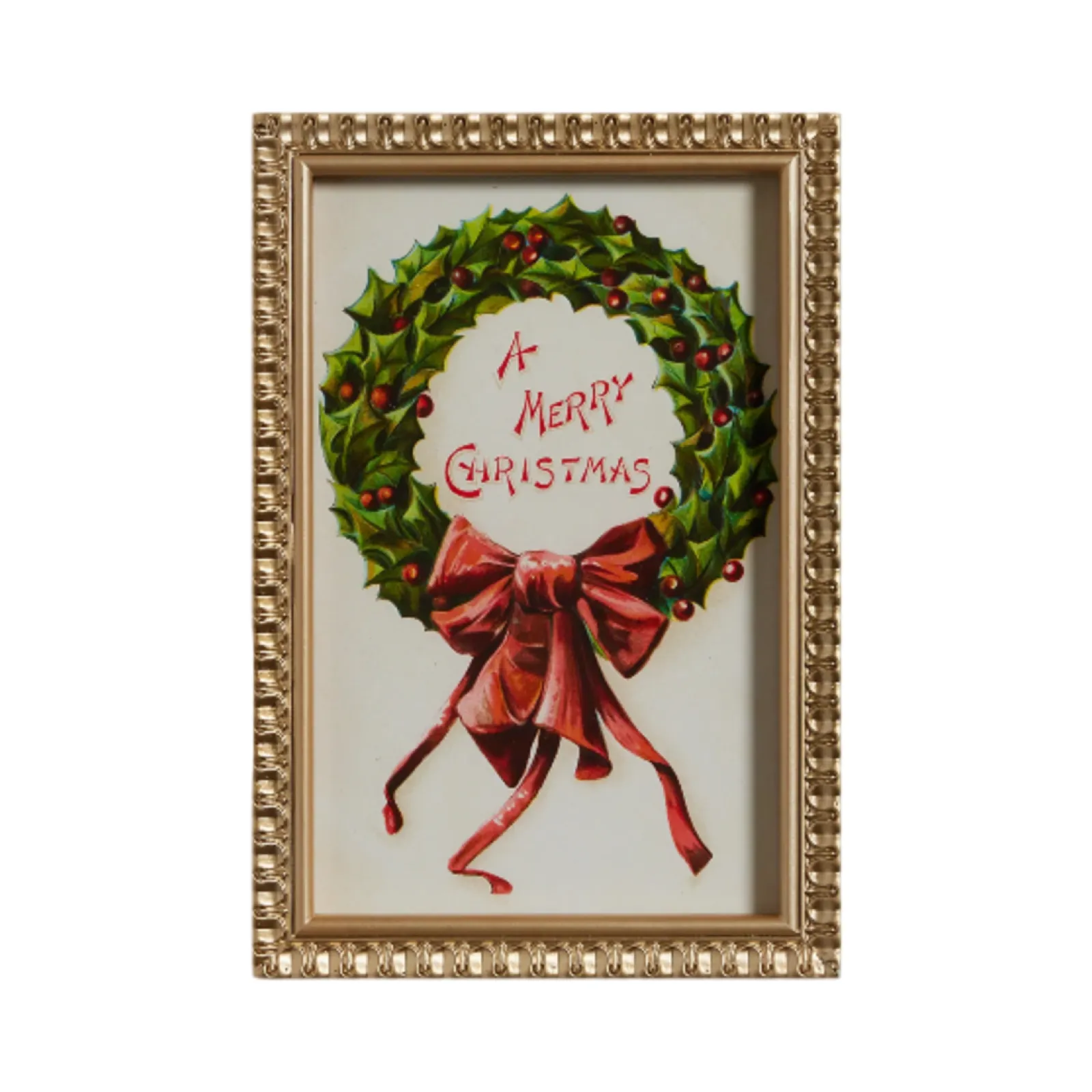 Vintage Christmas Wishes Framed Wall Art