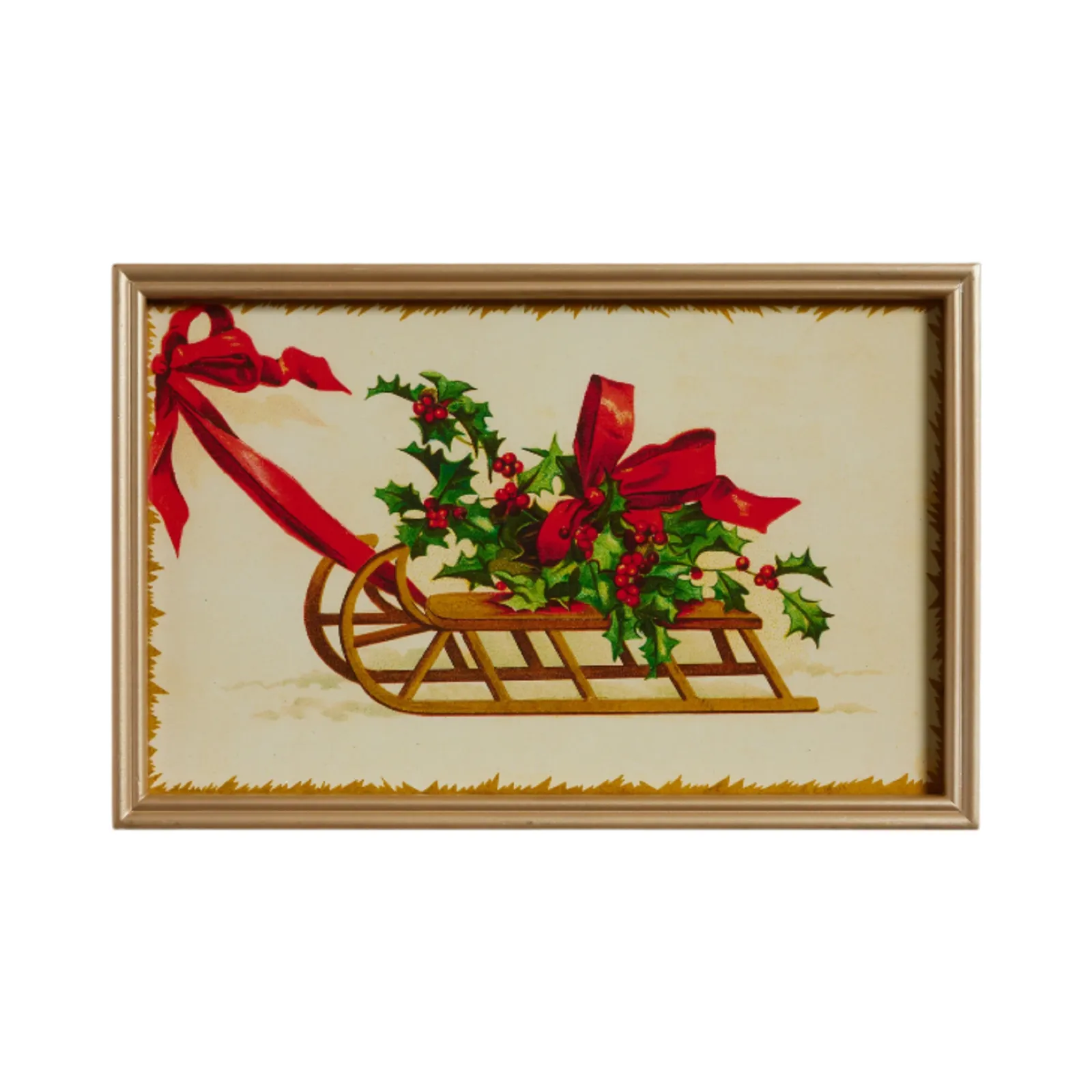 Vintage Christmas Wishes Framed Wall Art