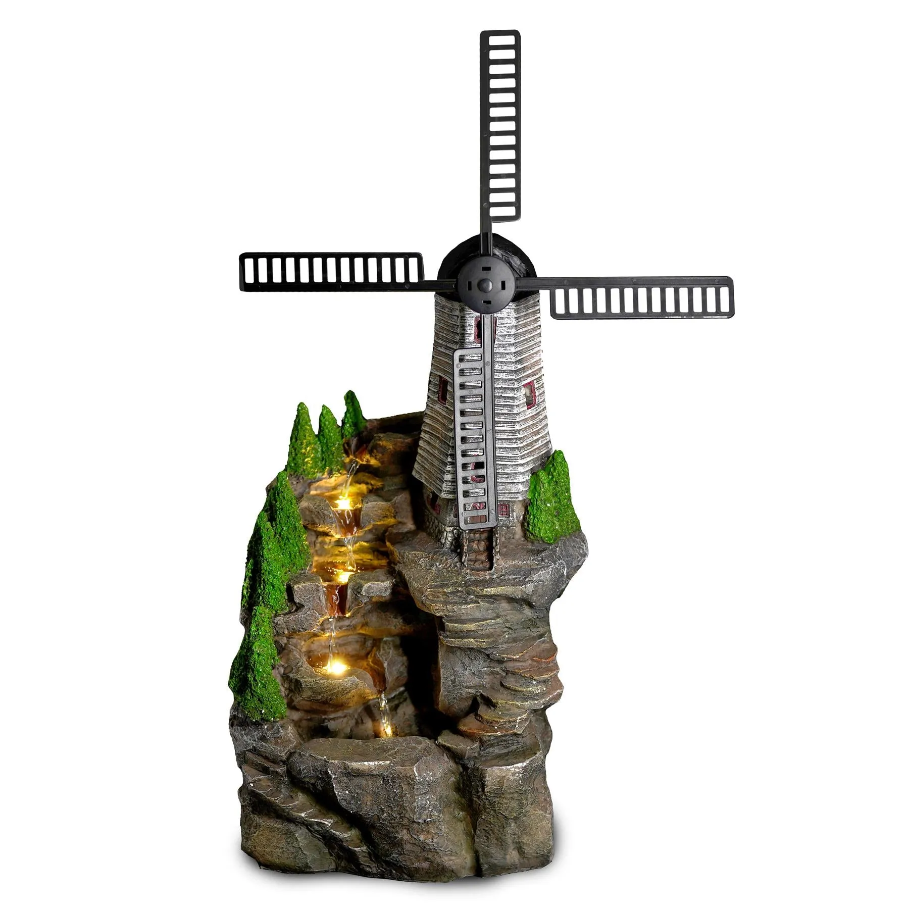 Windmill Water Feature Outdoor With LED